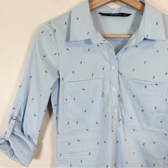 Zara Button Up  Collar Print Shirt - Picture 4 of 12